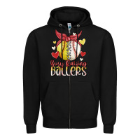 Black busy raising ballers Zipper Hoodie - MaliasSmallBusiness