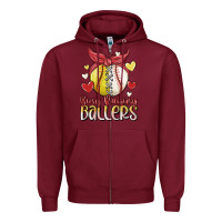 Burgundy busy raising ballers Zipper Hoodie - MaliasSmallBusiness