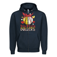 Navy busy raising ballers Zipper Hoodie - MaliasSmallBusiness