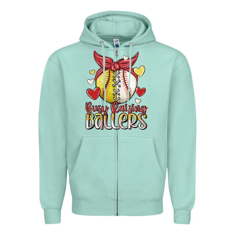 Busy Raising Ballers Zipper Hoodie by MaliasSmallBusiness | Teevron