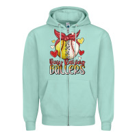 Seafoam busy raising ballers Zipper Hoodie - MaliasSmallBusiness