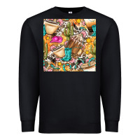 Black western cowgirl coffee cup with cowhide seamless pattern bbs Premium Sweatshirt - BundleAndBundleShop