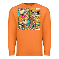 Carrot western cowgirl coffee cup with cowhide seamless pattern bbs Premium Sweatshirt - BundleAndBundleShop