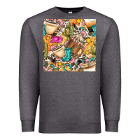 Charcoal Heather western cowgirl coffee cup with cowhide seamless pattern bbs Premium Sweatshirt - BundleAndBundleShop
