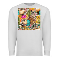 Dove Grey western cowgirl coffee cup with cowhide seamless pattern bbs Premium Sweatshirt - BundleAndBundleShop