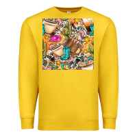 Lemon western cowgirl coffee cup with cowhide seamless pattern bbs Premium Sweatshirt - BundleAndBundleShop