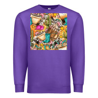 Purple western cowgirl coffee cup with cowhide seamless pattern bbs Premium Sweatshirt - BundleAndBundleShop