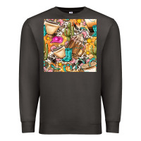 Smoke western cowgirl coffee cup with cowhide seamless pattern bbs Premium Sweatshirt - BundleAndBundleShop