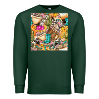 Sports Green western cowgirl coffee cup with cowhide seamless pattern bbs Premium Sweatshirt - BundleAndBundleShop