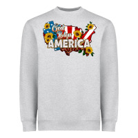 Heather Grey god bless america Heavyweight Sweatshirt - HRA Design Shop