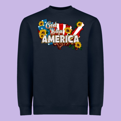 God Bless America Heavyweight Sweatshirt Designed By Hra Design Shop