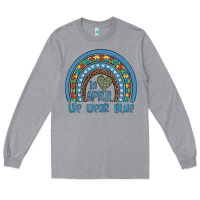 In April We Wear Blue Autism Awareness Leopard Rainbow Long Sleeve Tee | Teevron