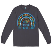 Smoke in april we wear blue autism awareness leopard rainbow Long Sleeve Tee - Artiststas