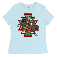 Baby Blue aztec rodeo christmas Ladies Tee - AdoDesignShop