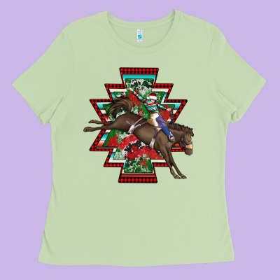 Aztec Rodeo Christmas Ladies Tee Designed By Adodesignshop
