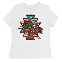 White aztec rodeo christmas Ladies Tee - AdoDesignShop