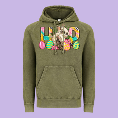 Hop Rabbit Easter Vintage Hoodie Designed By Neo Western