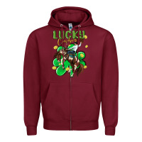 Burgundy lucky cowboy Zipper Hoodie - MaliasSmallBusiness