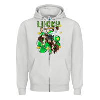 Dove Grey lucky cowboy Zipper Hoodie - MaliasSmallBusiness