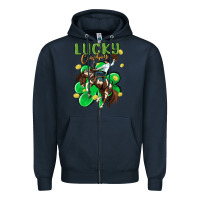 Navy lucky cowboy Zipper Hoodie - MaliasSmallBusiness