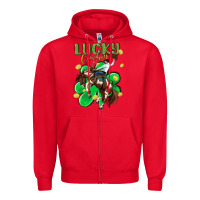 Red lucky cowboy Zipper Hoodie - MaliasSmallBusiness