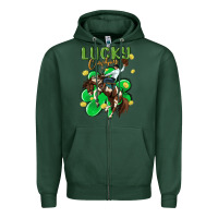 Sports Green lucky cowboy Zipper Hoodie - MaliasSmallBusiness