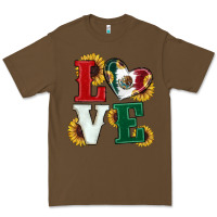 Cacao Mexican Flag With Sunflowers Love Premium Tee - RanaPortraitStore