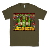 Army Green cold beer with beer bottles Classic Tee - AdoDesignShop