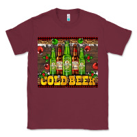 Burgundy cold beer with beer bottles Classic Tee - AdoDesignShop