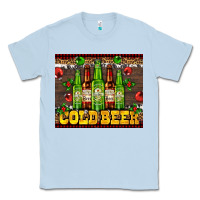 Dusty Blue cold beer with beer bottles Classic Tee - AdoDesignShop