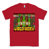 Red cold beer with beer bottles Classic Tee - AdoDesignShop