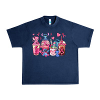 Navy breast cancer stitch coffee cups Urban Heavy Tee - AdoDesignShop