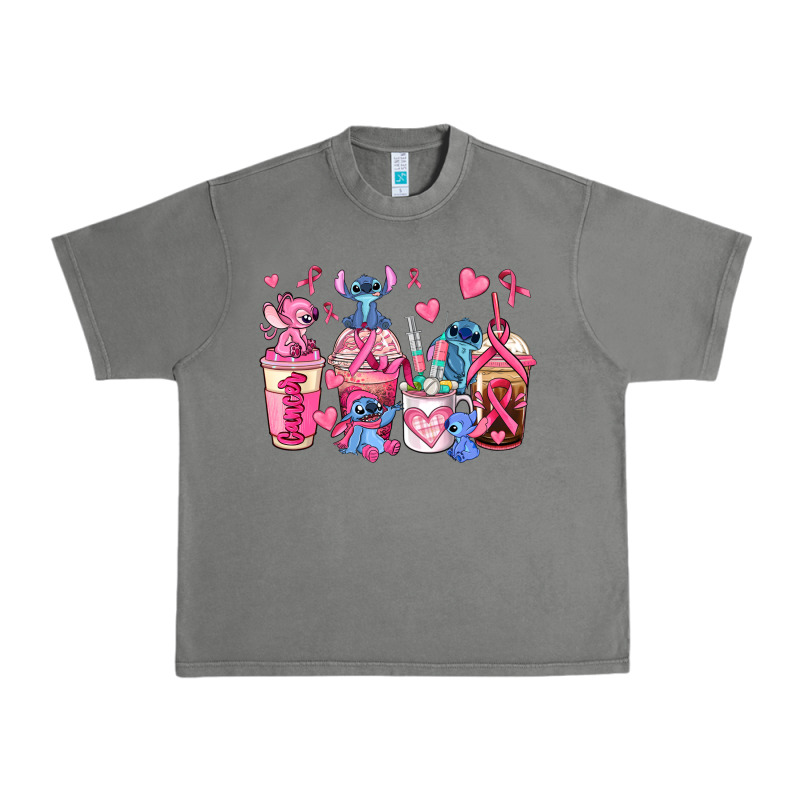 Breast Cancer Stitch Coffee Cups Urban Heavy Tee by AdoDesignShop | Teevron