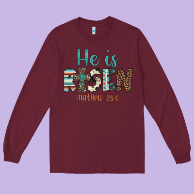 He Is Risen Long Sleeve Tee Designed By Artiststas