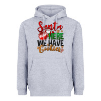 Heather Grey Santa here we have cookies Heavyweight Hoodie - NancyCooperArtShop