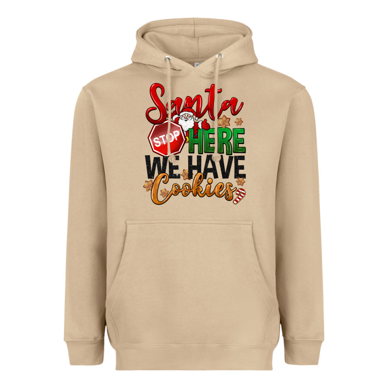 Santa Here We Have Cookies Heavyweight Hoodie by NancyCooperArtShop | Teevron