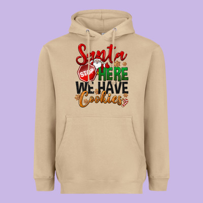 Santa Here We Have Cookies Heavyweight Hoodie Designed By Nancycooperartshop