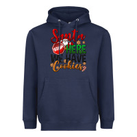 Navy Santa here we have cookies Heavyweight Hoodie - NancyCooperArtShop