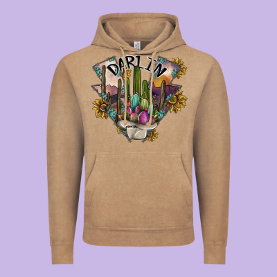 Darlin Vintage Hoodie Designed By Sublimationcraftshop