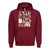 Burgundy can't talk right now doing speech therapy stuff Zipper Hoodie - MaliasSmallBusiness