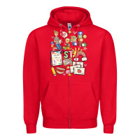 Red can't talk right now doing speech therapy stuff Zipper Hoodie - MaliasSmallBusiness