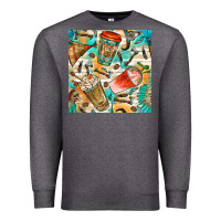 Charcoal Heather western indian coffee cups with aztec seamless pattern bbs Premium Sweatshirt - BundleAndBundleShop