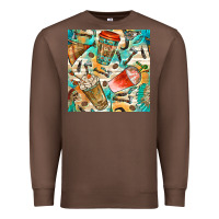 Chestnut western indian coffee cups with aztec seamless pattern bbs Premium Sweatshirt - BundleAndBundleShop