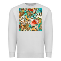 Dove Grey western indian coffee cups with aztec seamless pattern bbs Premium Sweatshirt - BundleAndBundleShop