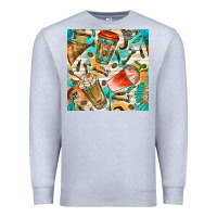 Heather Grey western indian coffee cups with aztec seamless pattern bbs Premium Sweatshirt - BundleAndBundleShop