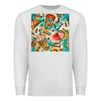 Oatmeal Heather western indian coffee cups with aztec seamless pattern bbs Premium Sweatshirt - BundleAndBundleShop