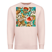 Pale Pink western indian coffee cups with aztec seamless pattern bbs Premium Sweatshirt - BundleAndBundleShop