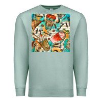 Seafoam western indian coffee cups with aztec seamless pattern bbs Premium Sweatshirt - BundleAndBundleShop