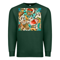 Sports Green western indian coffee cups with aztec seamless pattern bbs Premium Sweatshirt - BundleAndBundleShop