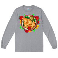Heather Grey empanadas plate and roses Long Sleeve Tee - AdoDesignShop
